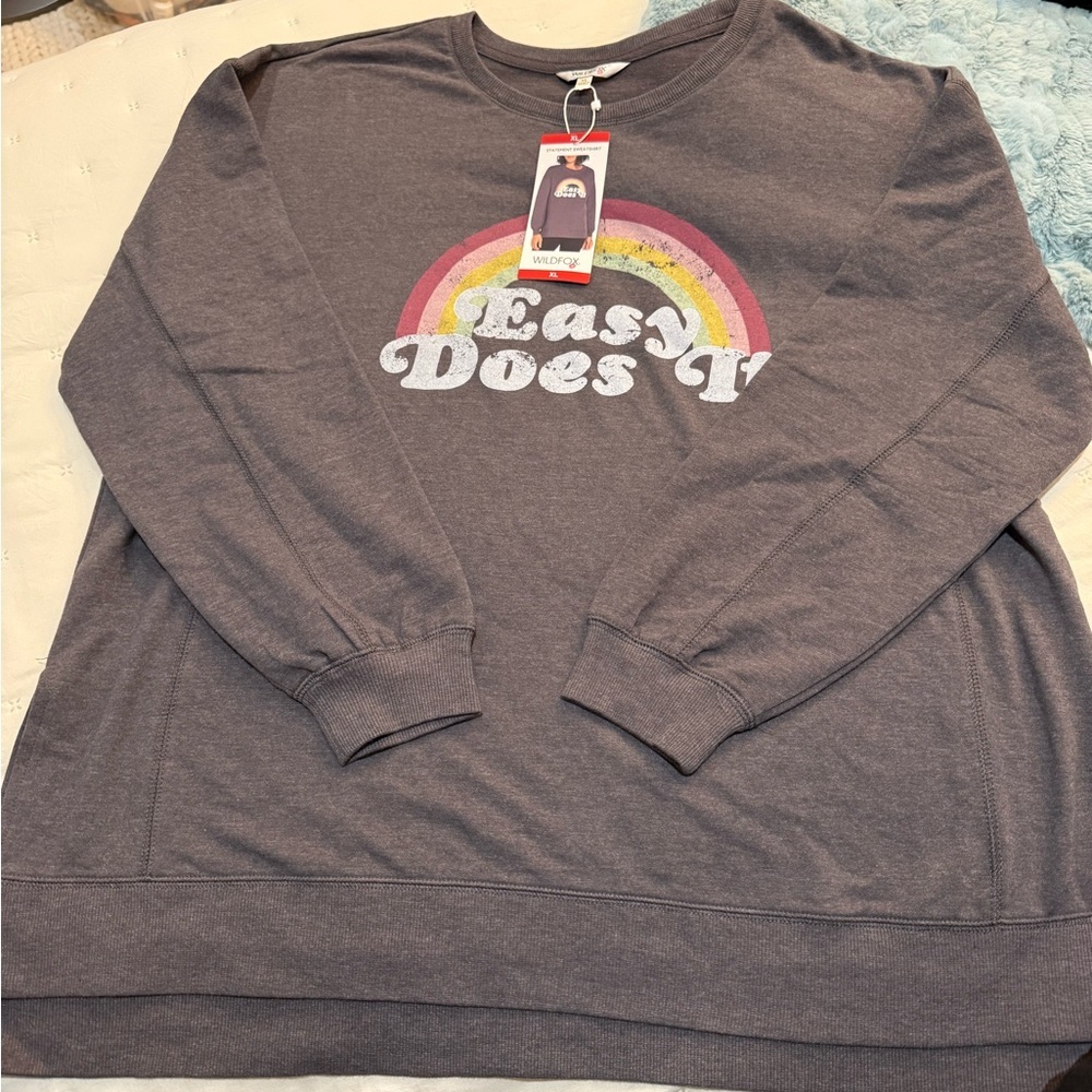 Wildfox Statement Sweatshirt Size XL NWT Gray - Picture 3 of 9